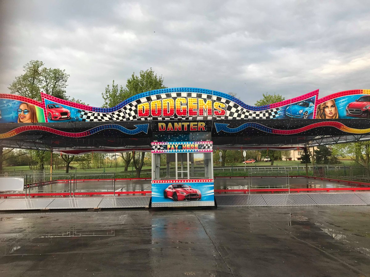 CBK Technik hydraulic dodgem trailer deployed at a UK travelling funfair